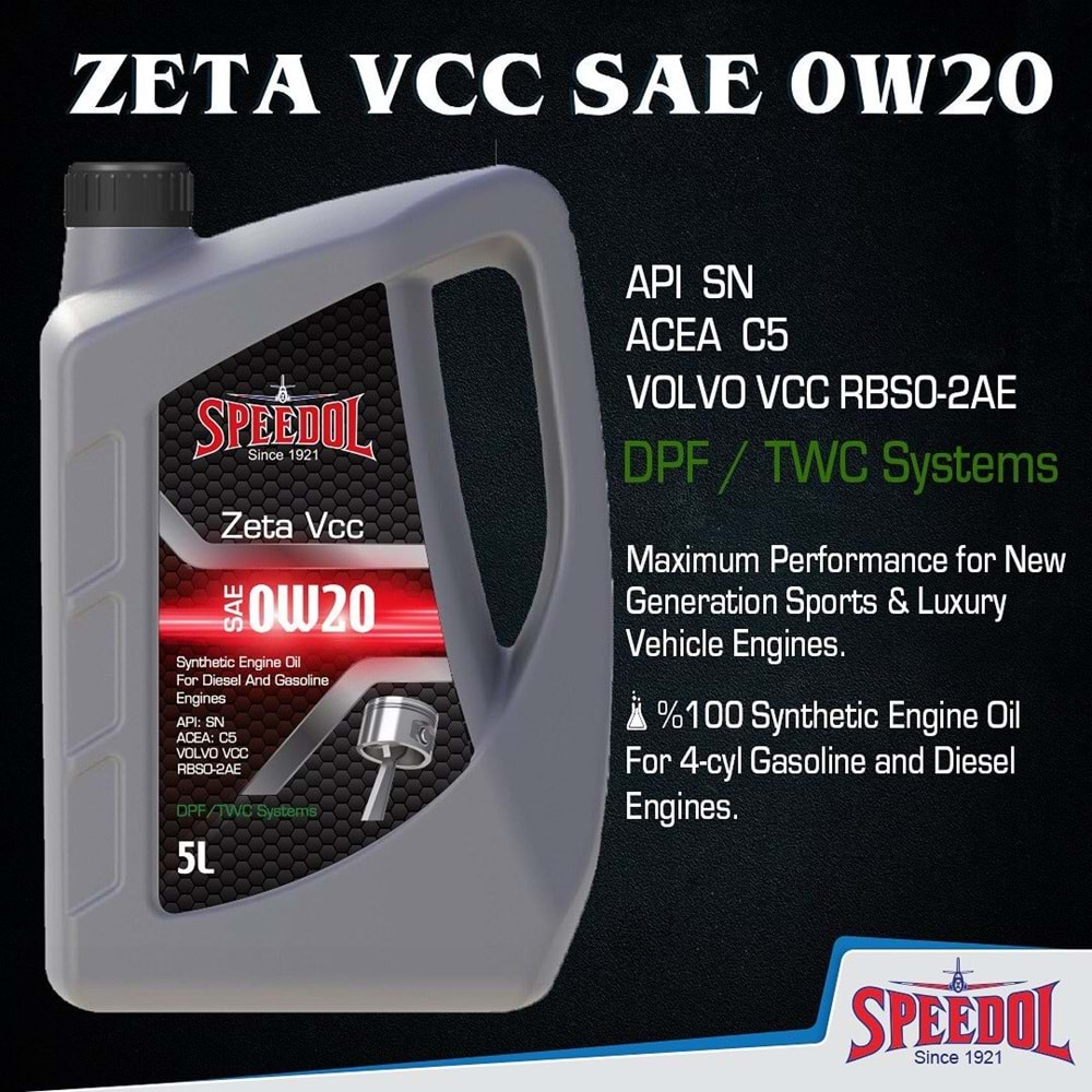 SPEEDOL ZETA VCC 0W-20 C5 API SN (F.Synthetic) 4LT