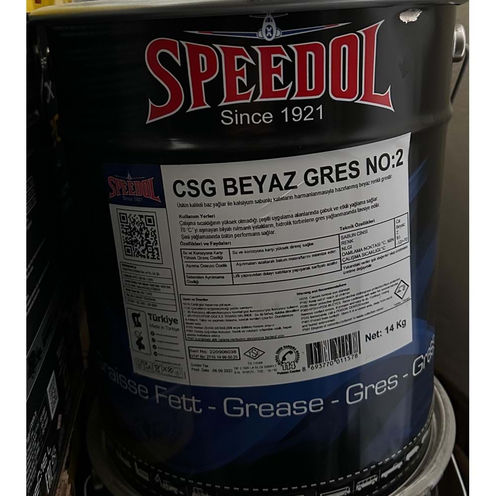 SPEEDOL CSG BEYAZ GRES NO:2 14 KG