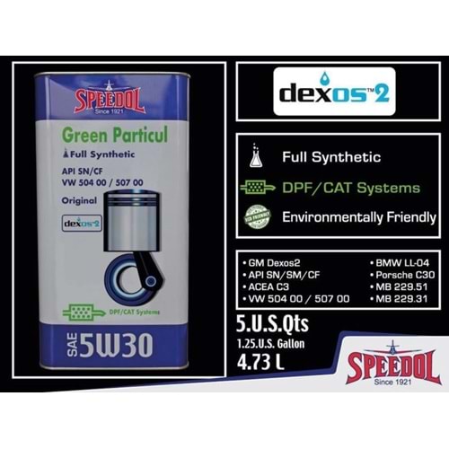 SPEEDOL GREEN PARTİCÜL 5W30 ACEA C3 DPF 4,73LT